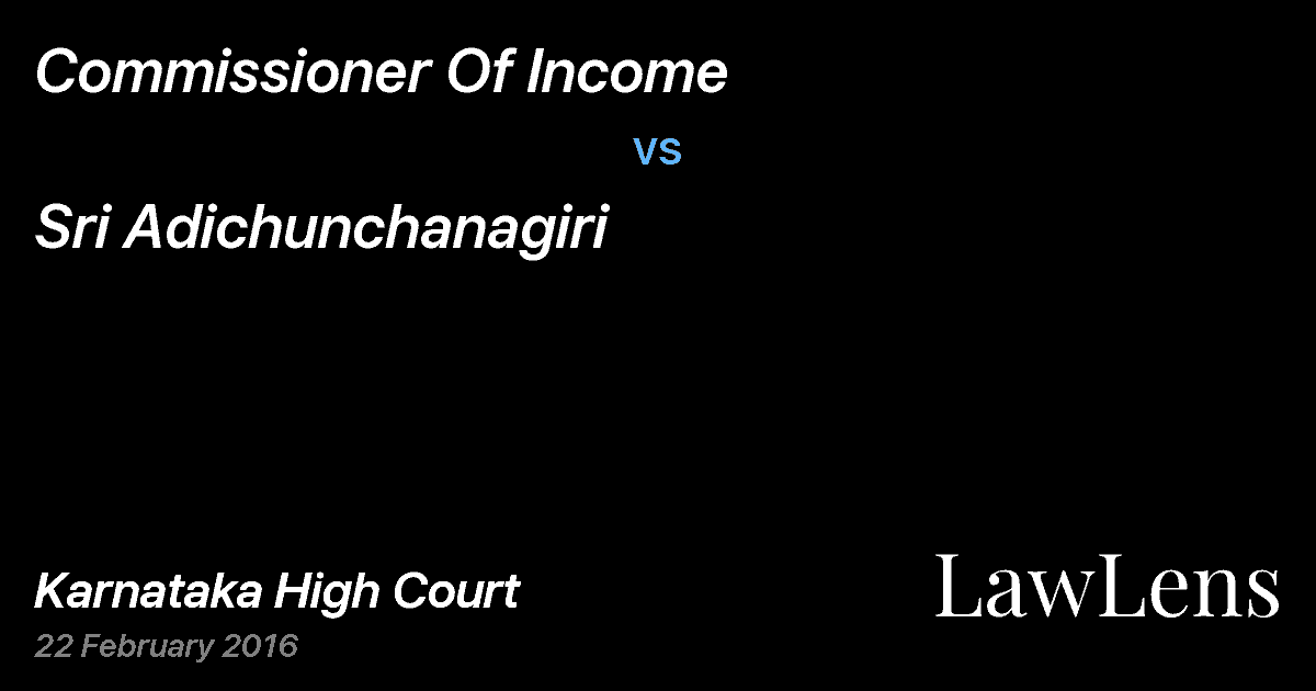 Preview image for Commissioner Of Income vs. Sri Adichunchanagiri