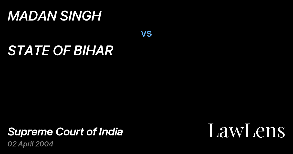 Preview image for MADAN SINGH vs. STATE OF BIHAR
