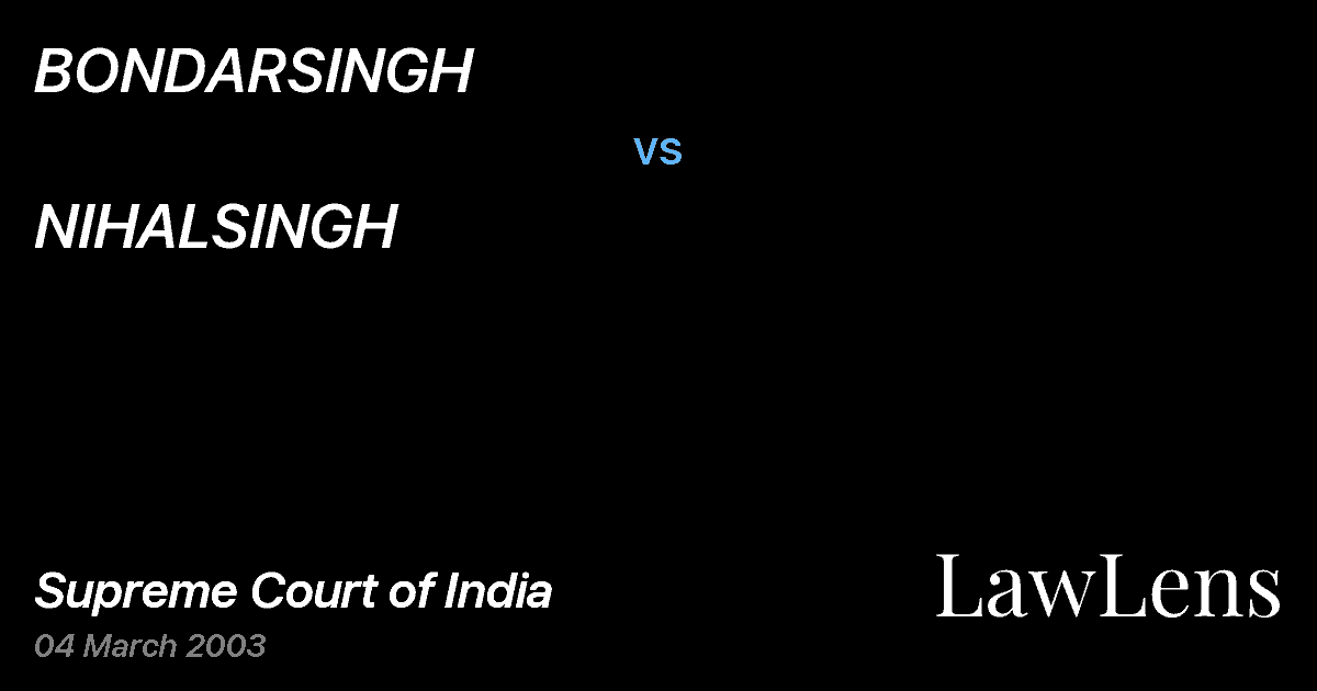 Preview image for BONDARSINGH vs. NIHALSINGH