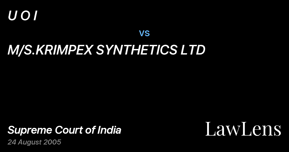 Preview image for U O I vs. M/S.KRIMPEX SYNTHETICS LTD