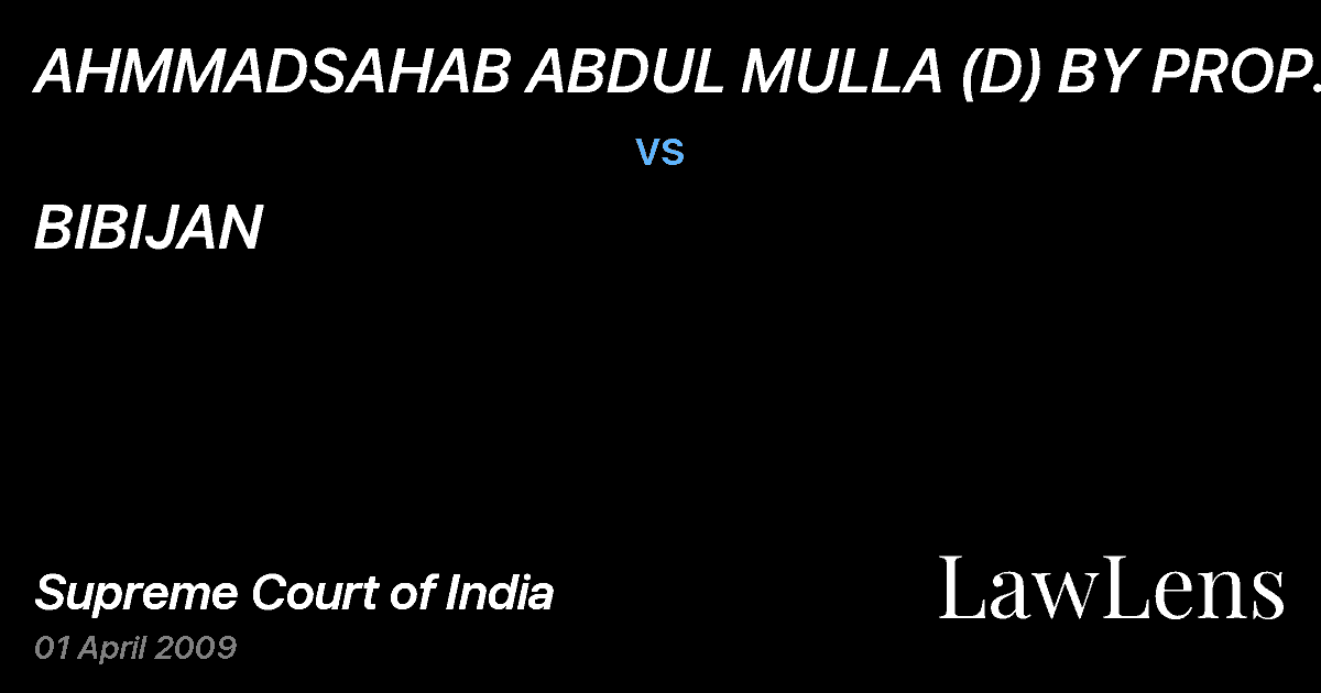Preview image for AHMMADSAHAB ABDUL MULLA (D) BY PROP. LRS vs. BIBIJAN