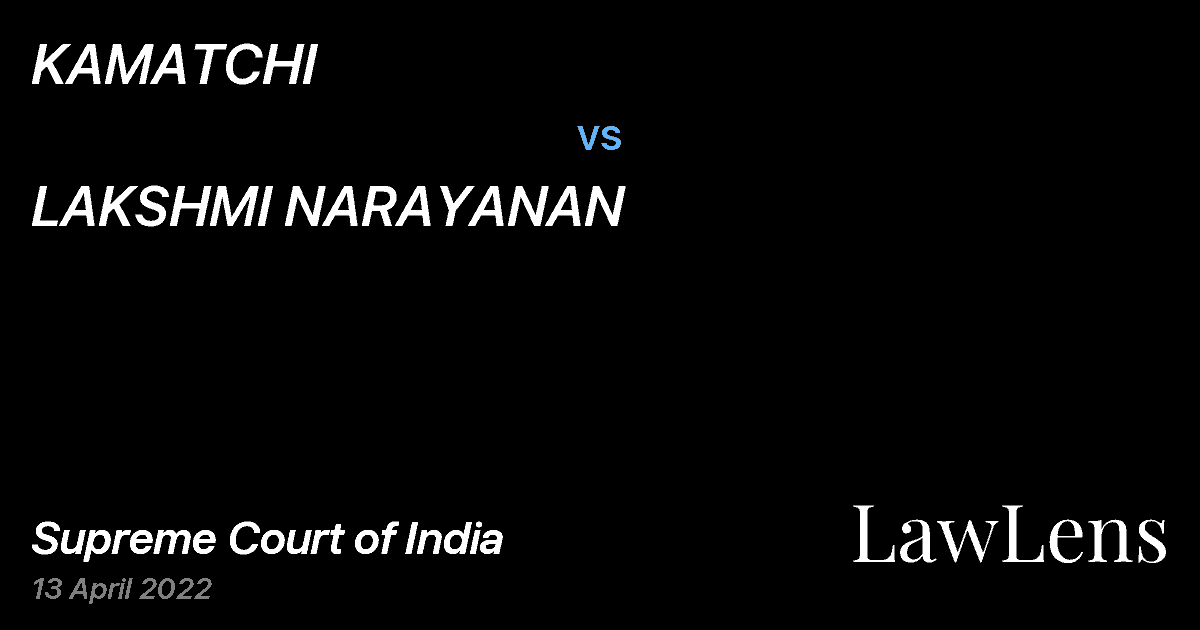 Preview image for KAMATCHI vs. LAKSHMI NARAYANAN