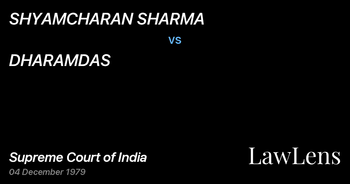 Preview image for SHYAMCHARAN SHARMA vs. DHARAMDAS