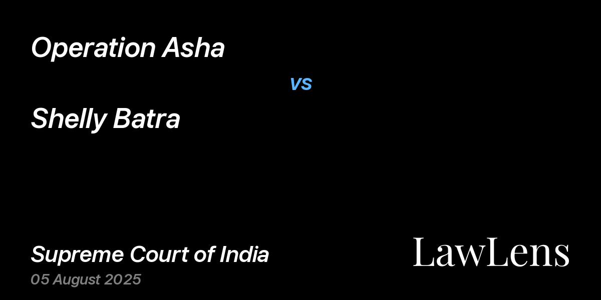 Preview image for Operation Asha vs. Shelly Batra