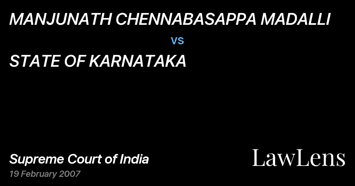 Preview image for MANJUNATH CHENNABASAPPA MADALLI vs. STATE OF KARNATAKA