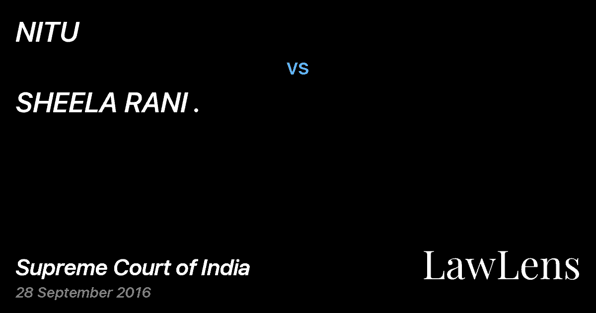 Preview image for NITU vs. SHEELA RANI .