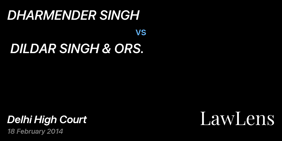 Preview image for DHARMENDER SINGH vs. DILDAR SINGH & ORS.