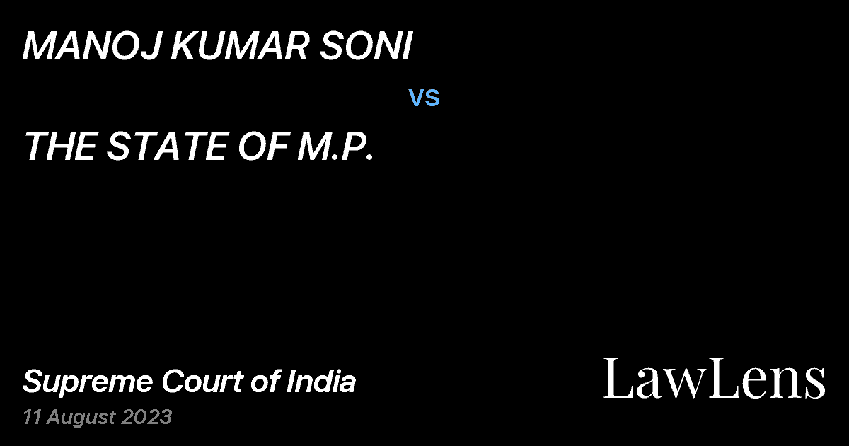 Preview image for MANOJ KUMAR SONI vs. THE STATE OF M.P.