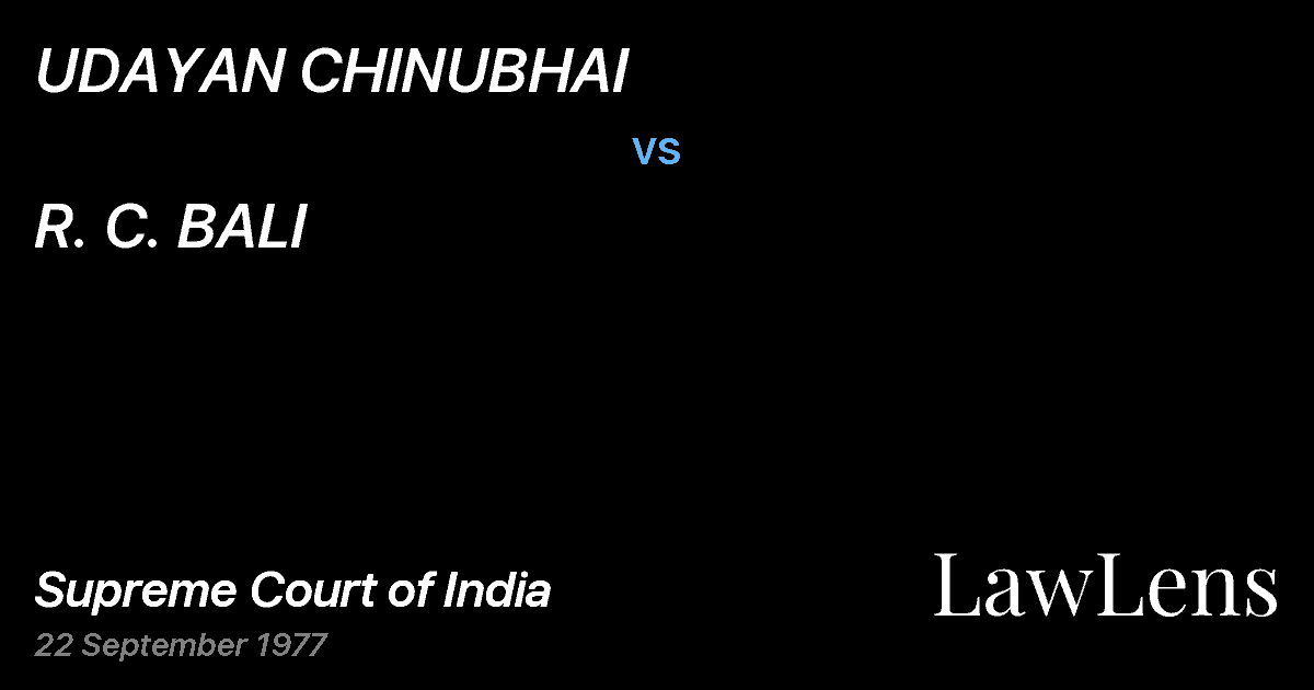 Preview image for UDAYAN CHINUBHAI vs. R. C. BALI