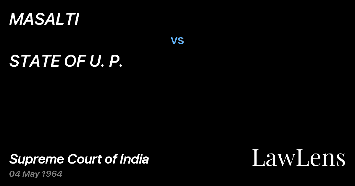 Preview image for MASALTI vs. STATE OF U. P.