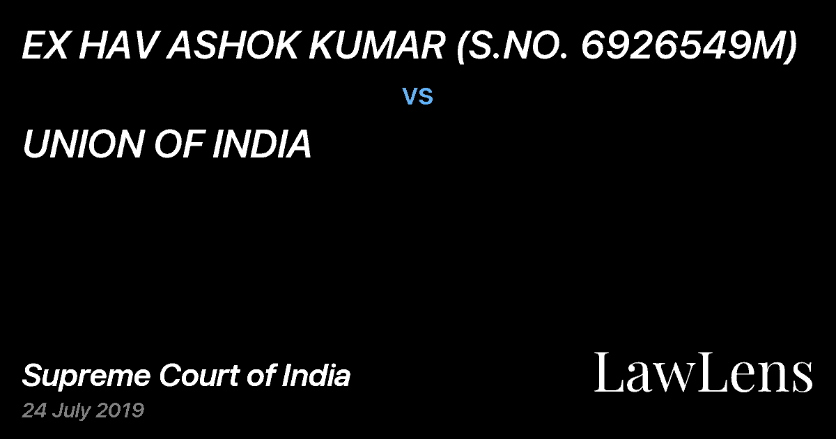 Preview image for EX HAV ASHOK KUMAR (S.NO. 6926549M) vs. UNION OF INDIA