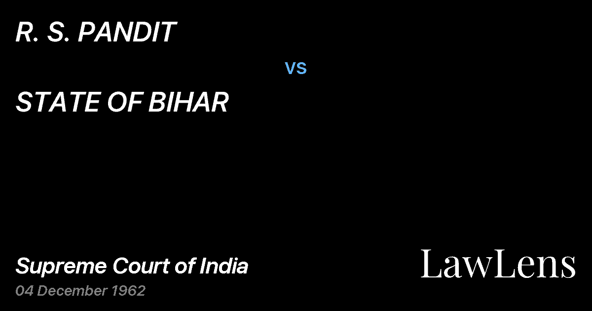 Preview image for R. S. PANDIT vs. STATE OF BIHAR