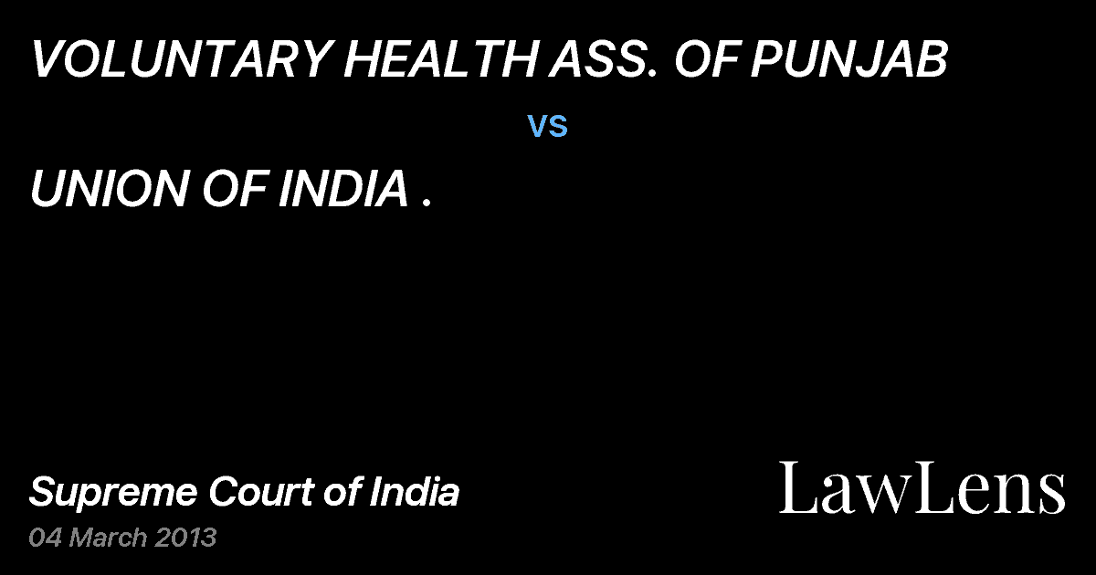 Preview image for VOLUNTARY HEALTH ASS. OF PUNJAB vs. UNION OF INDIA .