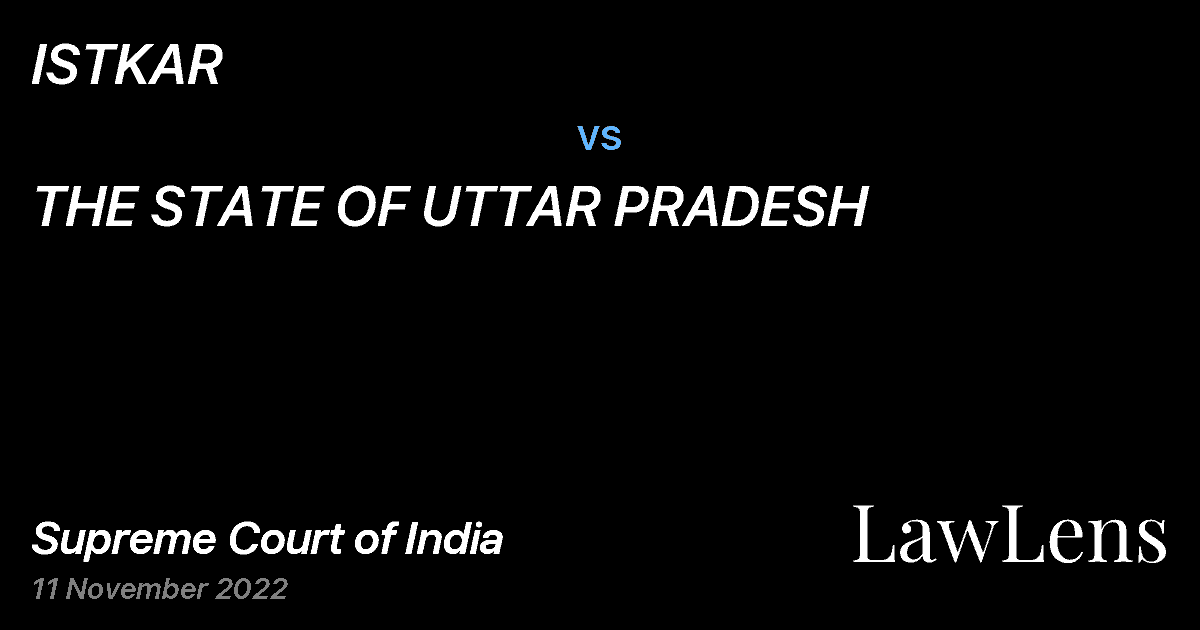 Preview image for ISTKAR vs. THE STATE OF UTTAR PRADESH