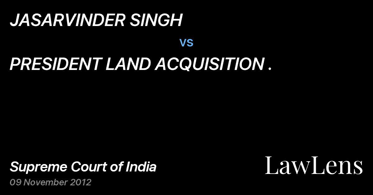 Preview image for JASARVINDER SINGH vs. PRESIDENT LAND ACQUISITION .