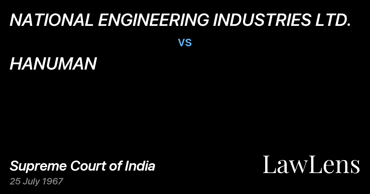 Preview image for NATIONAL ENGINEERING INDUSTRIES LTD. vs. HANUMAN