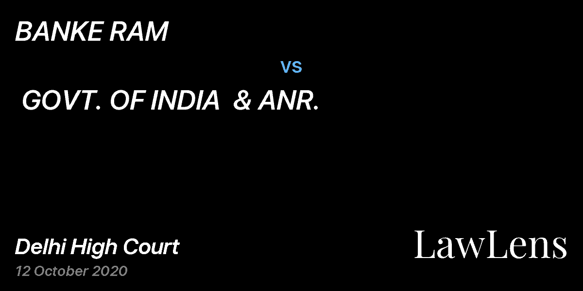 Preview image for BANKE RAM vs. GOVT. OF INDIA  & ANR.