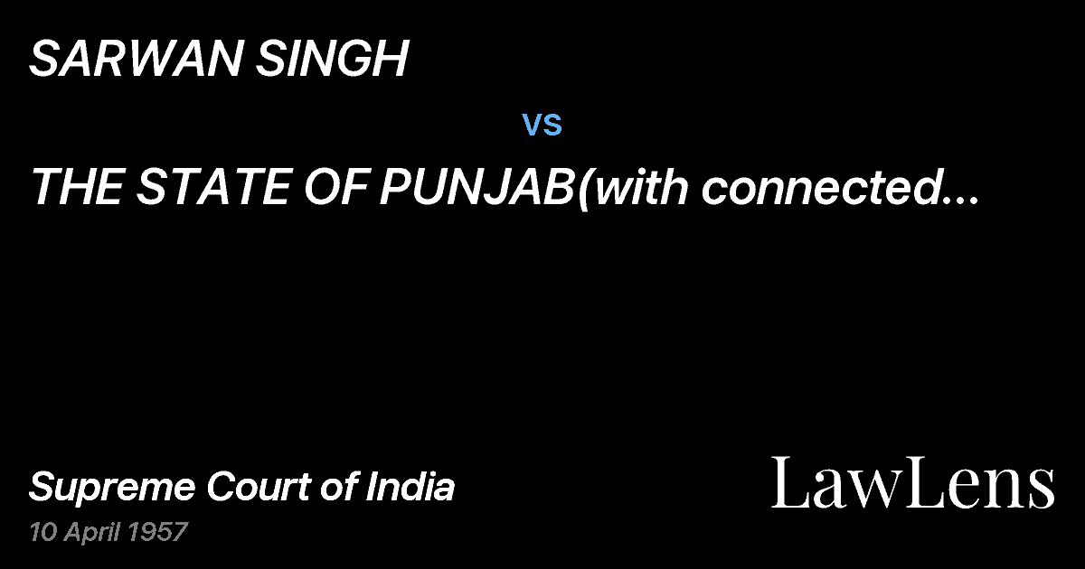 Preview image for SARWAN SINGH vs. THE STATE OF PUNJAB(with connected appeal)