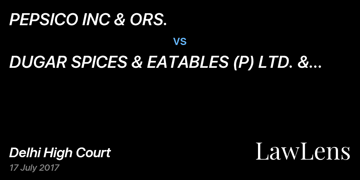 Preview image for PEPSICO INC & ORS. vs. DUGAR SPICES & EATABLES (P) LTD. & ORS.