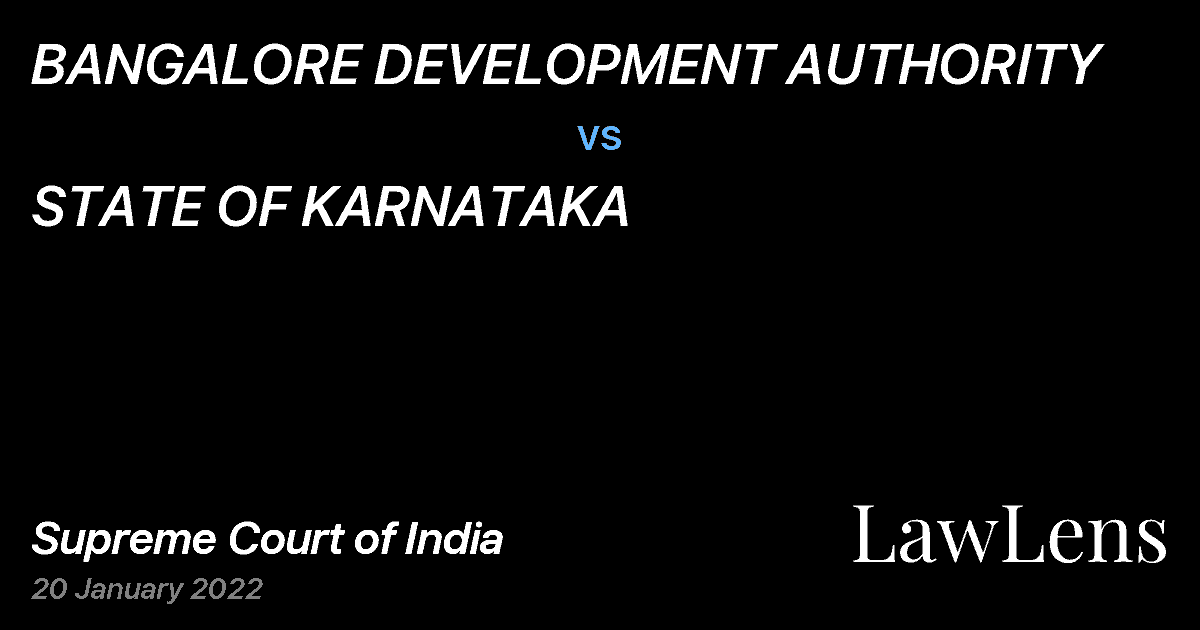 Preview image for BANGALORE DEVELOPMENT AUTHORITY vs. STATE OF KARNATAKA