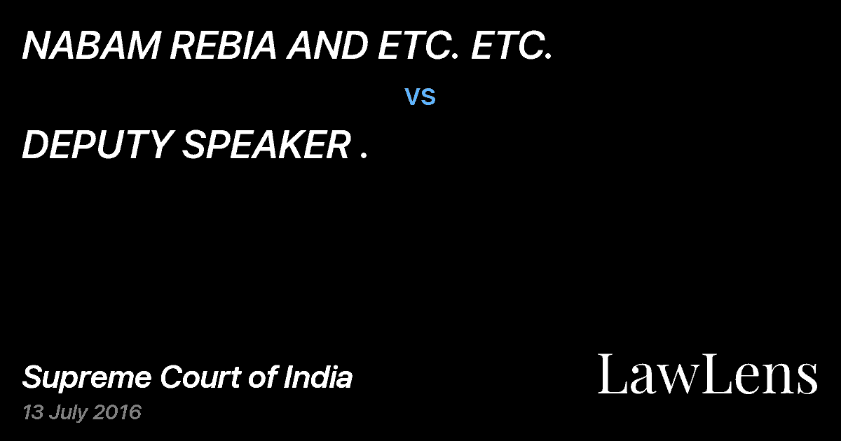 Preview image for NABAM REBIA AND ETC. ETC. vs. DEPUTY SPEAKER .