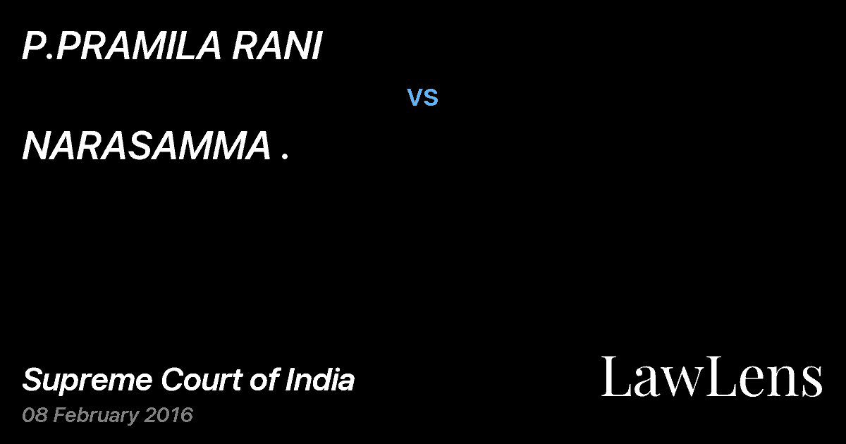 Preview image for P.PRAMILA RANI vs. NARASAMMA .