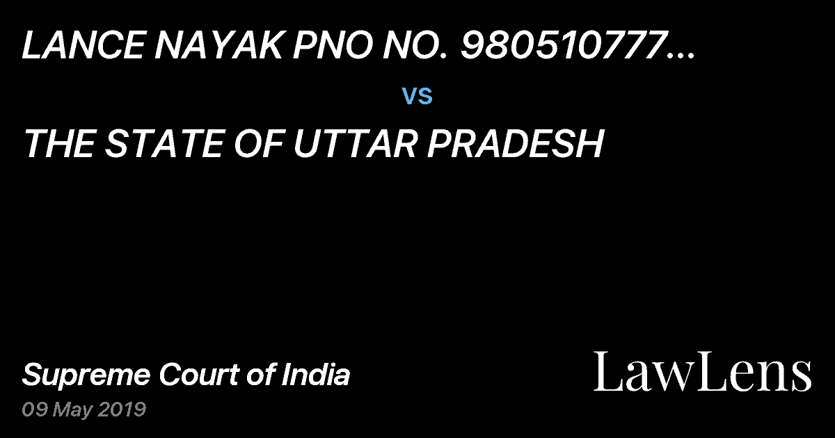 Preview image for LANCE NAYAK PNO NO. 980510777    RAJ BAHADUR vs. THE STATE OF UTTAR PRADESH
