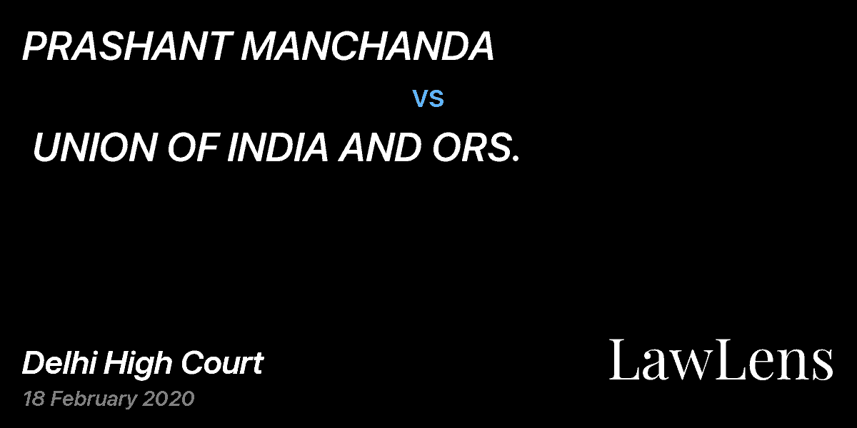 Preview image for PRASHANT MANCHANDA  vs.  UNION OF INDIA AND ORS.