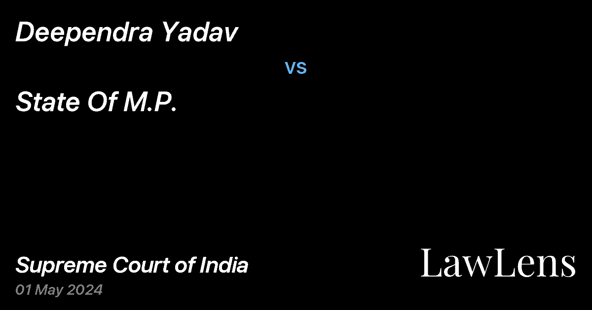 Preview image for Deependra Yadav vs. State Of M.P.