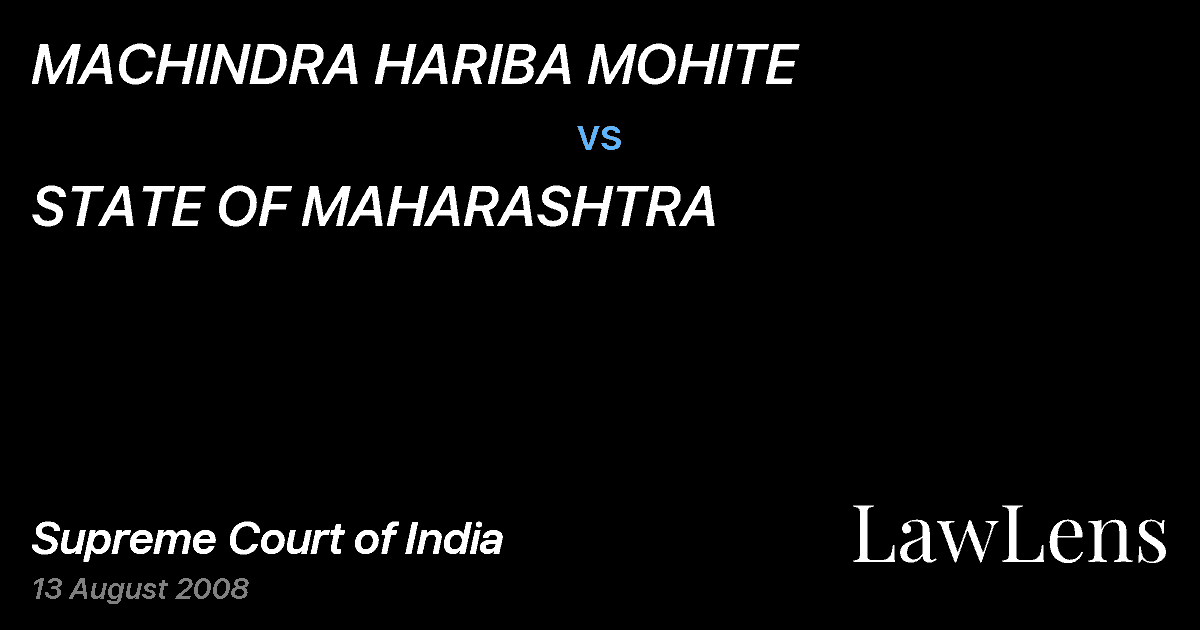 Preview image for MACHINDRA HARIBA MOHITE vs. STATE OF MAHARASHTRA
