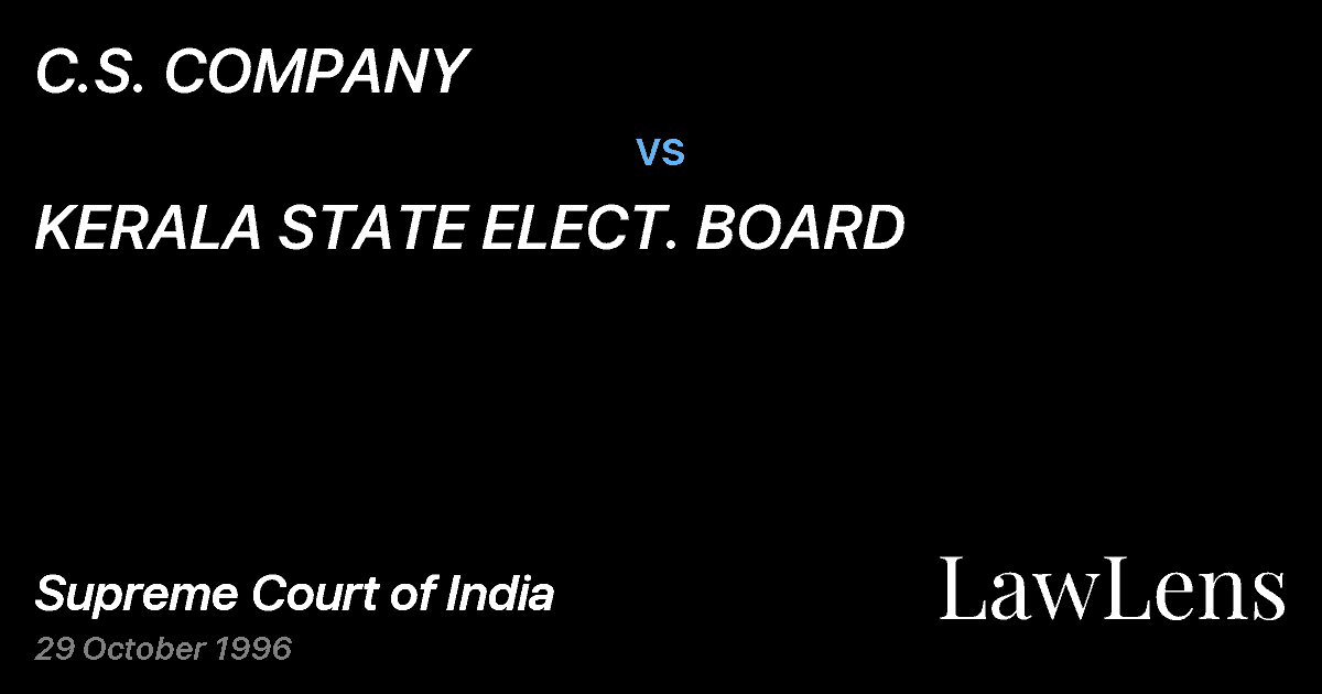 Preview image for C.S. COMPANY vs. KERALA STATE ELECT. BOARD