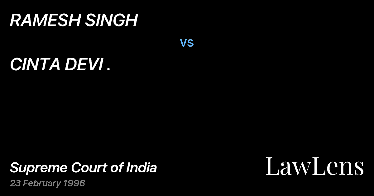 Preview image for RAMESH SINGH vs. CINTA DEVI .