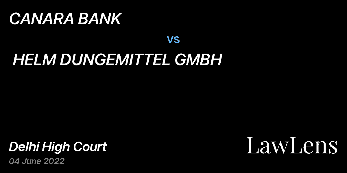 Preview image for CANARA BANK  vs.  HELM DUNGEMITTEL GMBH
