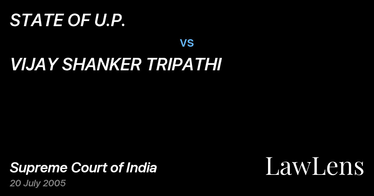 Preview image for STATE OF U.P. vs. VIJAY SHANKER TRIPATHI