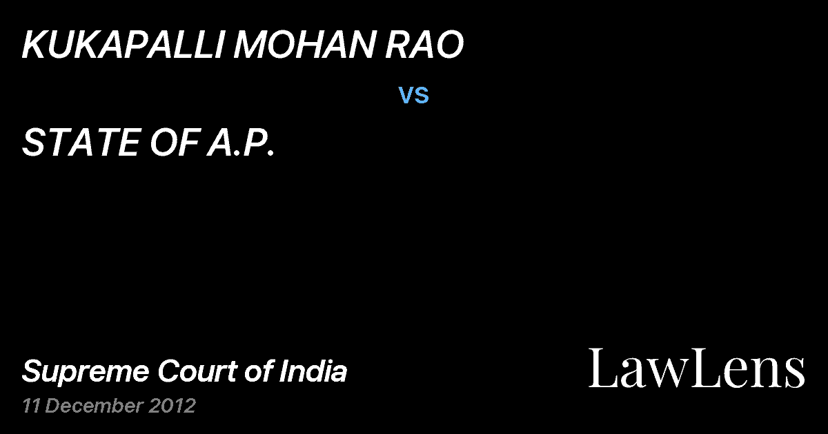 Preview image for KUKAPALLI MOHAN RAO vs. STATE OF A.P.