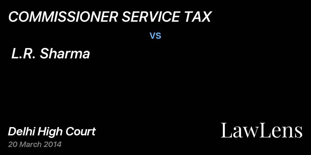 Preview image for COMMISSIONER SERVICE TAX  vs.  L.R. Sharma