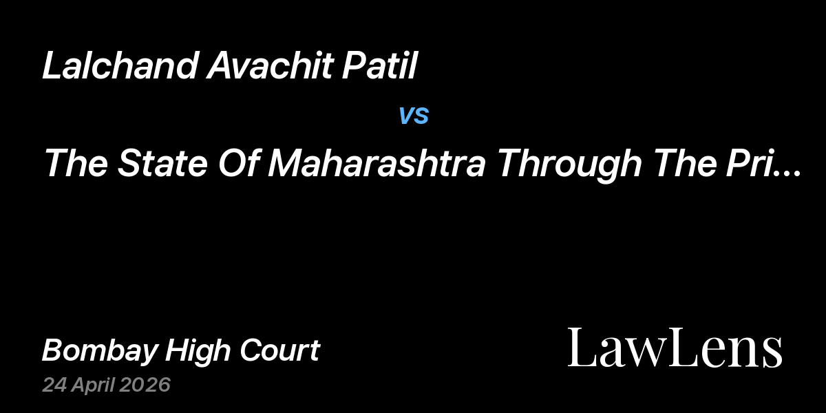 Preview image for Lalchand Avachit Patil vs. The State Of Maharashtra Through The Principal Secretary And Others