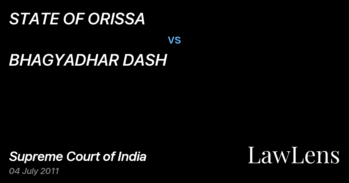Preview image for STATE OF ORISSA vs. BHAGYADHAR DASH