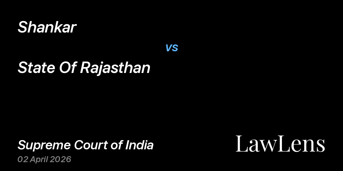 Preview image for Shankar vs. State Of Rajasthan