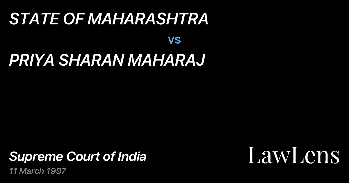 Preview image for STATE OF MAHARASHTRA vs. PRIYA SHARAN MAHARAJ