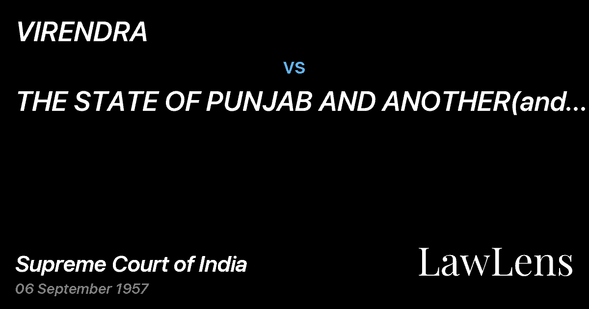 Preview image for VIRENDRA vs. THE STATE OF PUNJAB AND ANOTHER(and connected petition)