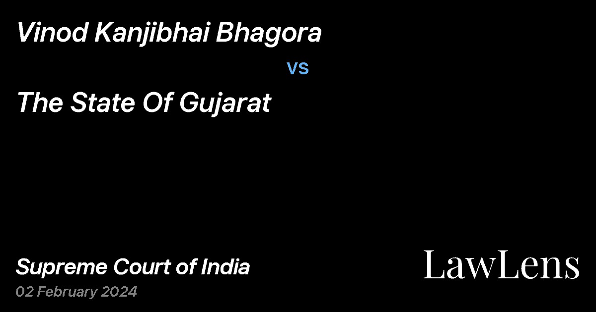 Preview image for Vinod Kanjibhai Bhagora vs. The State Of Gujarat