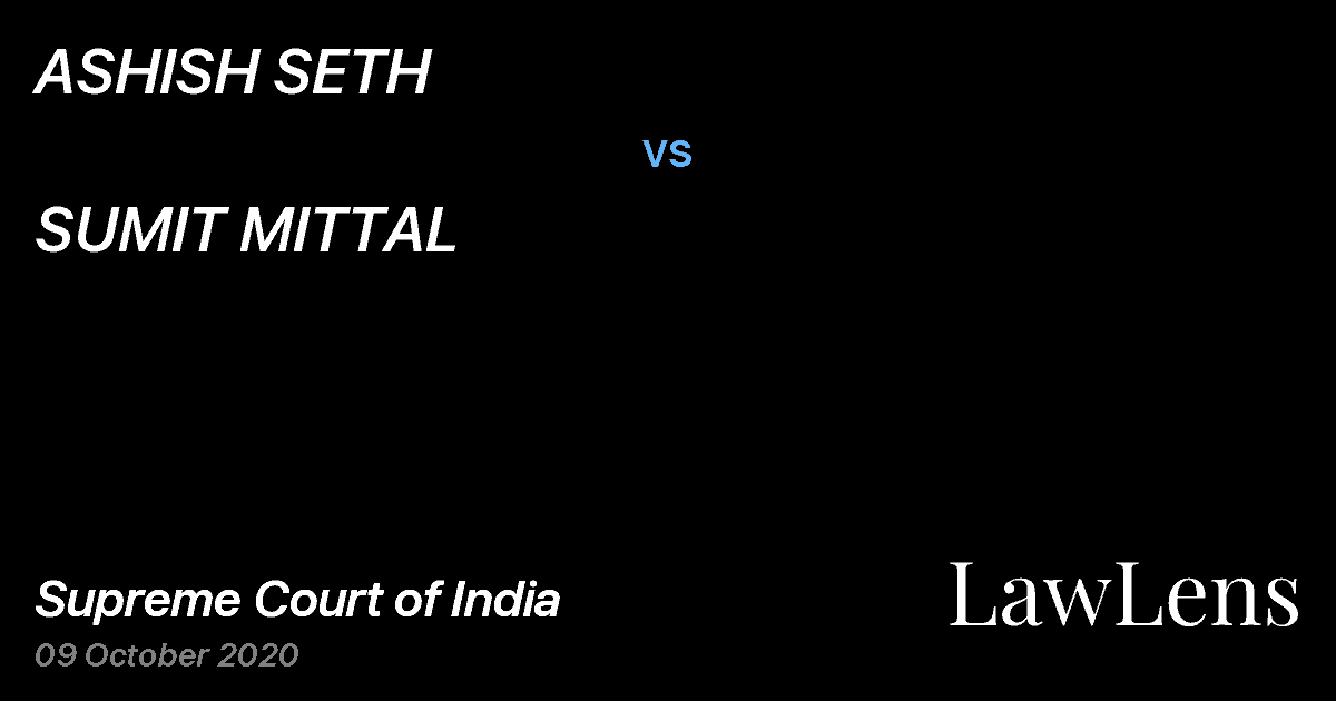 Preview image for ASHISH SETH vs. SUMIT MITTAL