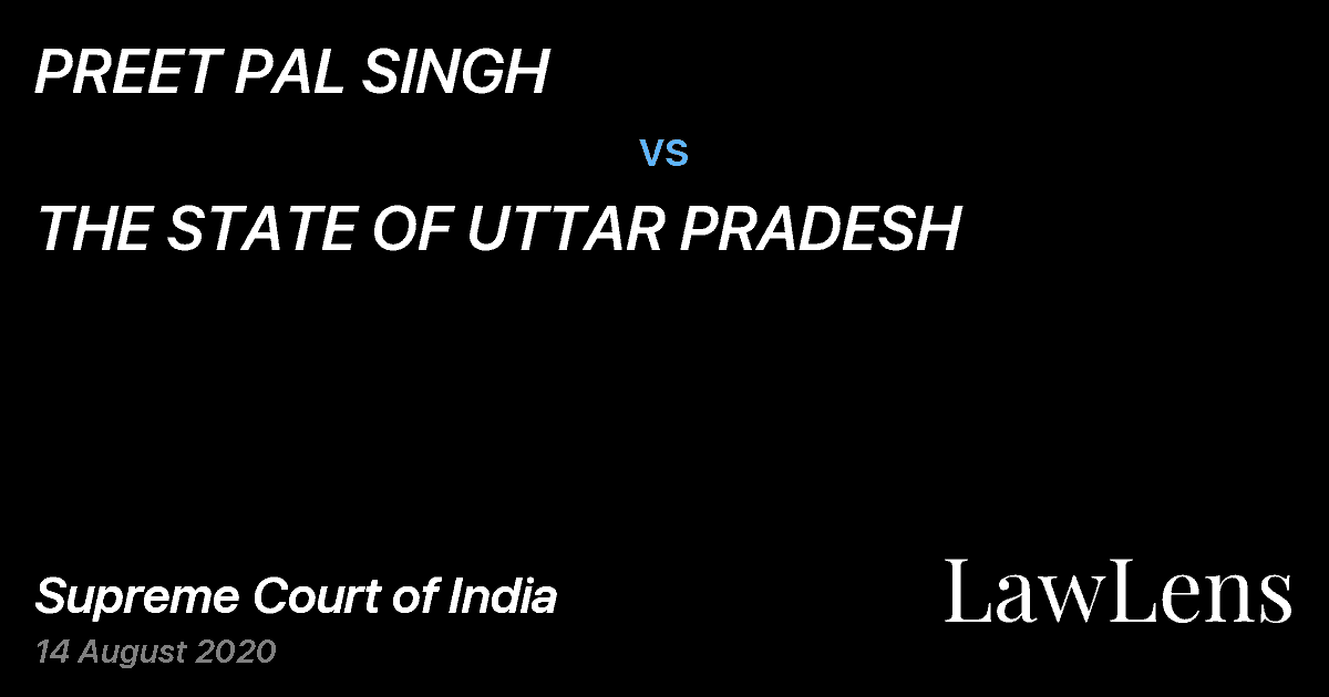 Preview image for PREET PAL SINGH vs. THE STATE OF UTTAR PRADESH
