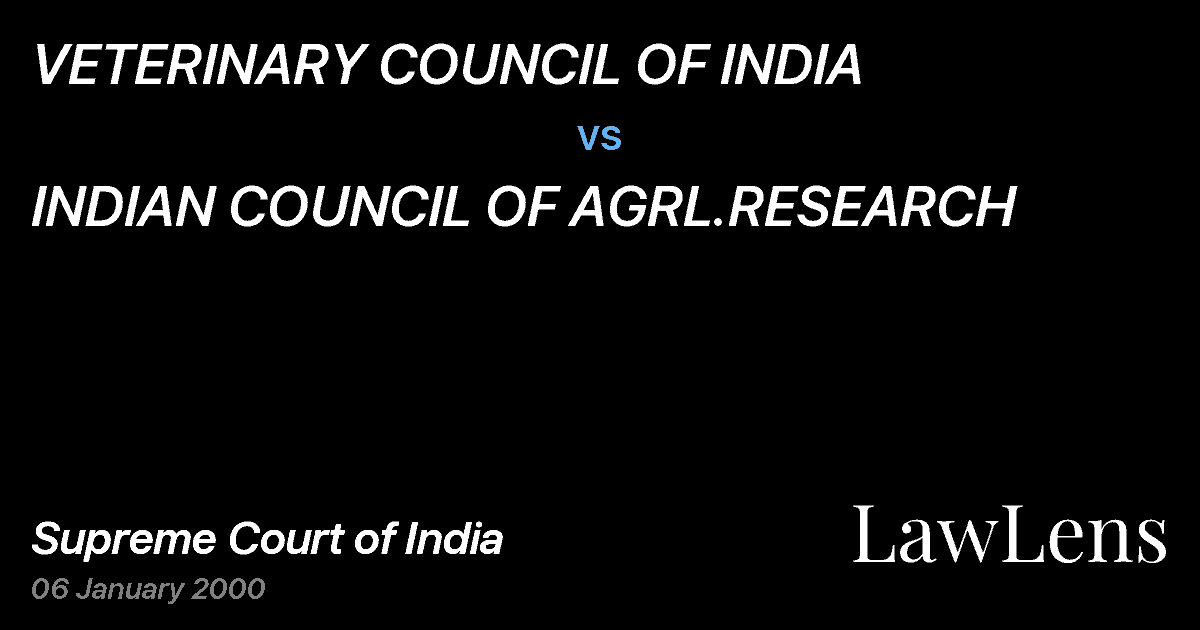Preview image for VETERINARY COUNCIL OF INDIA vs. INDIAN COUNCIL OF AGRL.RESEARCH