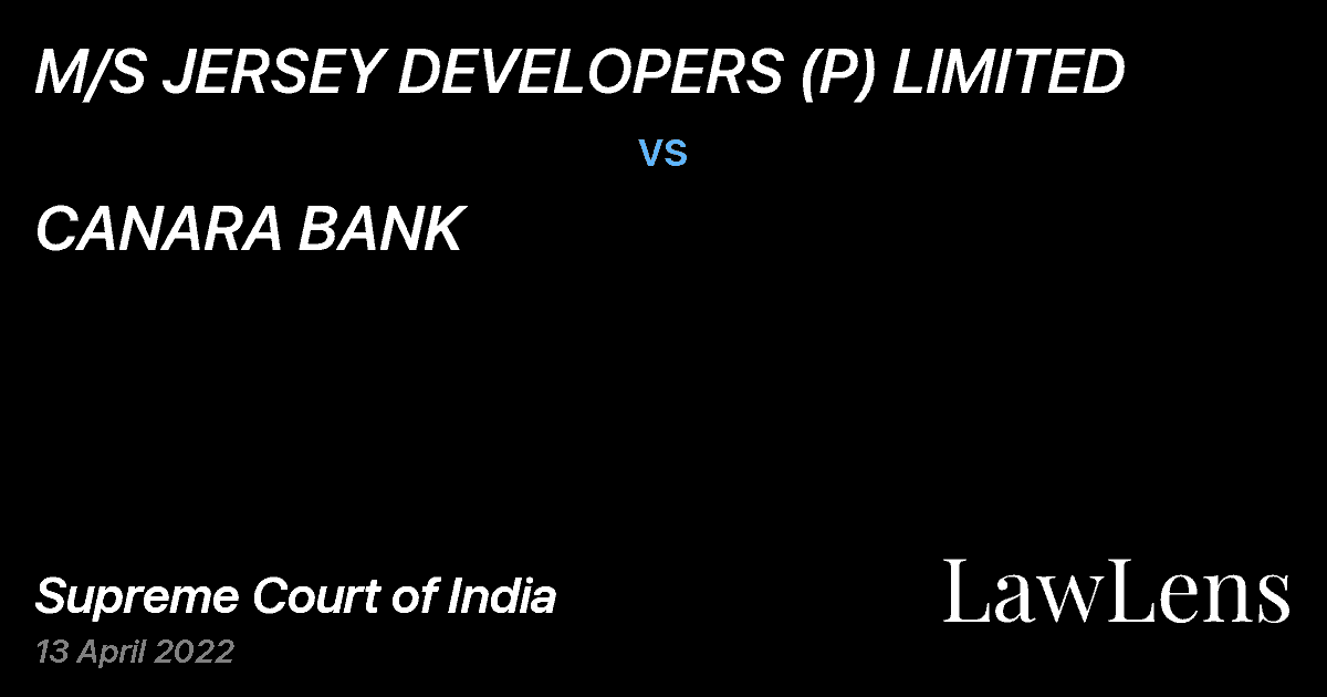 Preview image for M/S JERSEY DEVELOPERS (P) LIMITED vs. CANARA BANK