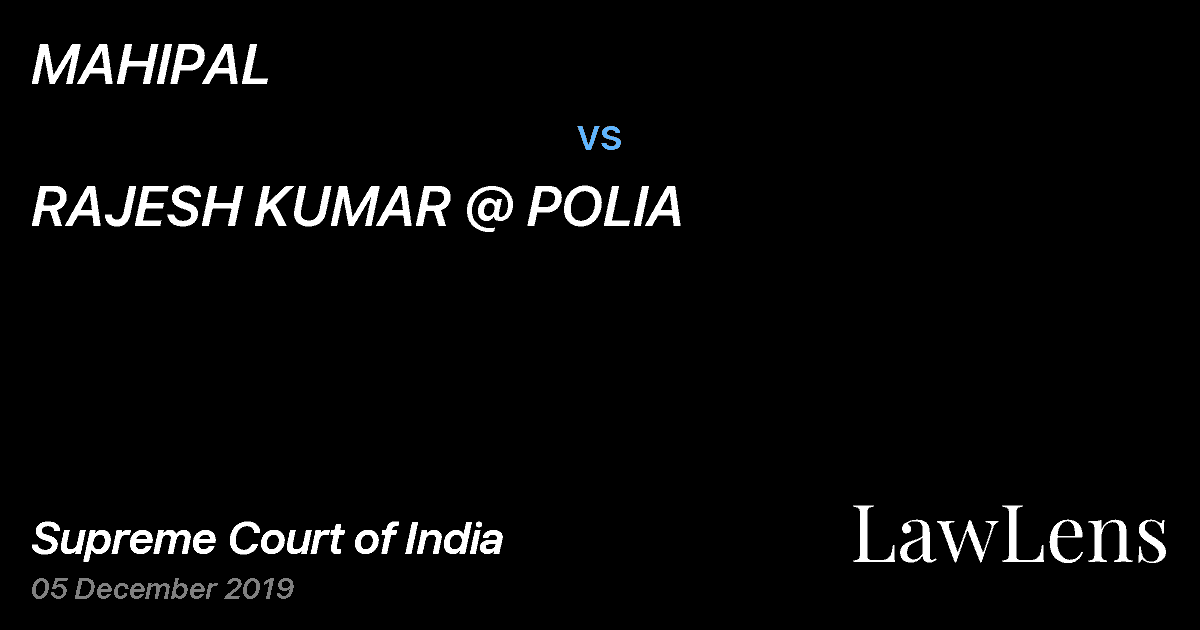 Preview image for MAHIPAL vs. RAJESH KUMAR @ POLIA