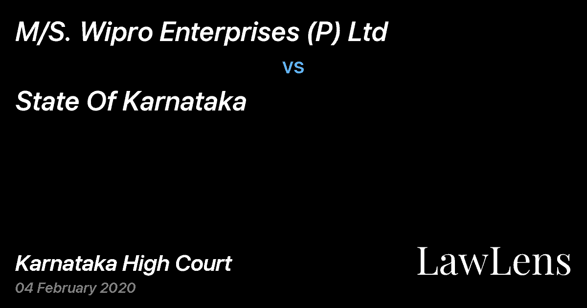 Preview image for M/S. Wipro Enterprises (P) Ltd vs. State Of Karnataka