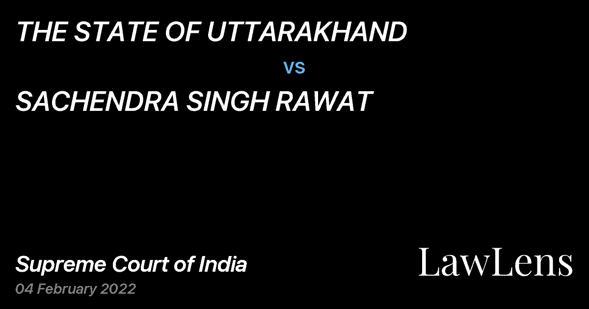 Preview image for THE STATE OF UTTARAKHAND vs. SACHENDRA SINGH RAWAT