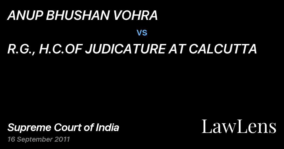 Preview image for ANUP BHUSHAN VOHRA vs. R.G., H.C.OF JUDICATURE AT CALCUTTA